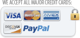 We Accept All Major Credit cards